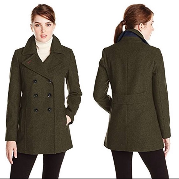 tommy hilfiger wool military coat